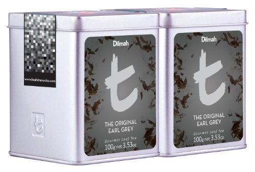 Dilmah, Luxury t-Series, loose leaf, The Original Earl Grey, 100% Pure Ceylon Single Origin leaf tea, Designer caddy, 3.5 oz each, (Pack of 2)