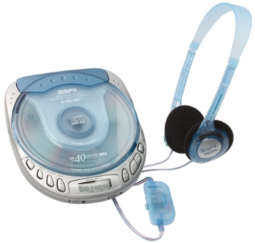 GPX C3948BI Ultra-Slim CD Player with 40-Second Anti-Shock Protection and Car Kit