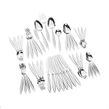 Cuisinart by Wallace Satin Wrap Hostess Helper 45-Piece Stainless-Steel Flatware Set, Service for 8