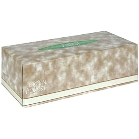 Green Forest Facial Tissue, White, Assorted Prints, Case Pack, Twenty-Four 175-Count Packs (4200 Tissues)