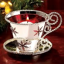 SNOW FLAKES DESIGN FLOATING CANDLE - SNOWFLAKES DESIGN FLOATING CANDLE IN CUP - floating candle