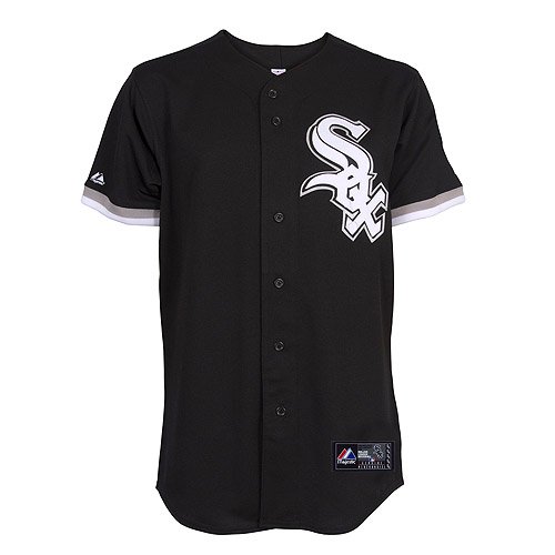 MLB Chicago White Sox Adult Short Sleeve 6 Button Synthetic Replica Jersey (Black, X-Large)