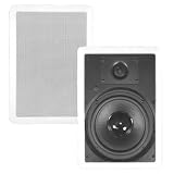 New 8" In Wall Surround Sound HD Home Theater Rectangular Kevlar Speaker Pair TS80W