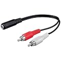 Wentronic Audio/Video Kabel (3,5mm stereo Kupplung auf 2x Cinchstecker) 0,2 m