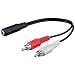 Wentronic Audio/Video Kabel (3,5mm stereo Kupplung auf 2x Cinchstecker) 0,2 m