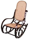 Schaukelstuhl Walnuss mit Rattan-Sitzfläche