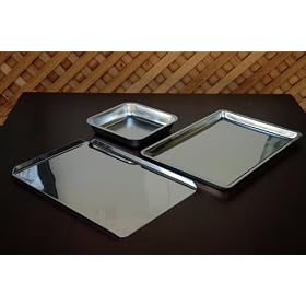 Deluxe Stainless Steel Bakeware Set with Jelly Roll Pan, Cookie Sheet and Cake Pan by Home Naturals