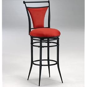 Hillsdale Cierra 30-Inch Swivel Bar Stool, Black Finish with Flame Faux-Suede Fabric by Hillsdale