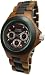 Tense Two Tone Sandalwood Triple Dial Mens Round All Wood Watch G4300SD DF