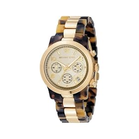 Michale Kors Mk5138 Ladies Watch with Tortoise Gold Plated Bracelet and Gold Dial