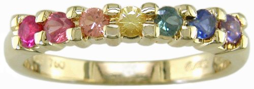 18KT Rainbow Sapphire Band