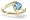 14K Yellow Gold Genuine Heart Blue Topaz and Diamond Ring - Size 4