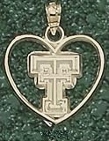 Anderson Jewelry Texas Tech Red Raiders New Bevel Heart Gold Charm