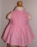 Ralph Lauren Girls Sleeveless Blouse with Flared Waist and Multi-colored Polo Pony