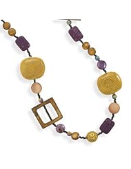 Multibead & Gem Necklace 24 inch +2 inch Extension (see description)