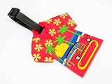 Travel Accessory Personalized Rubber Luggage Tag Red Hawaiian Clothing