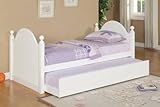 Wooden Daybed with Trundle Arched Panels in White Finish