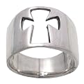 Silver Cut-out Cross Ring