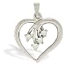 14K White Gold Genuine Round Opal Pendant