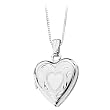 14K White Gold 17.50 x 14.75 MM Heart Locket with Chain