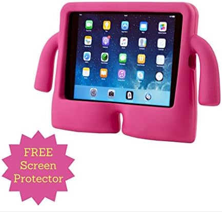 iPad Case for Kids (INCLUDING Screen Protector) A Shockproof and Durable Protective Case for iPad 2nd / 3rd &amp; 4th Generation which is Free-Standing has Carrying Handles and is Child Safe (HOT PINK)