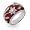 Eve's Addiction Ruby Red Enamel Ring with Vintage CZ Flower Design, 5