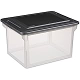 Sterilite 18689004 18.5" X 14" X 11" File Box Clear Base With Black Lid