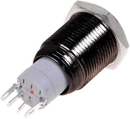 (Super Green Store) 1*12v 16mm Push Button Switch Momentary Power Symbol White LED Black Shell Plated Flat