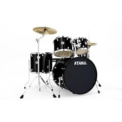 Tama S52KH5-BK Swingstar Schlagzeuggarnitur mit 55,9 cm (22 Zoll) Bassdrum inkl. Meinl HCS-1318 Beckenset, schwarz