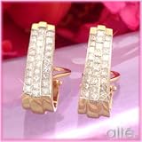 14K Invisible Set Diamond Retro Earrings
