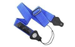 Gaucho Blue Nylon Guitar Strap for Electric/Acoustic/Bass Guitar with Built in Pick Holder