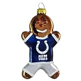 NFL Indianapolis Colts Blown Glass Gingerbread Man Ornament
