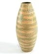 Handmade Spring Fresh Ceramic Flower Bud Vase With Green And Cream Swirl Design