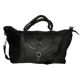 NHL Buffalo Sabres Pangea Black Leather Top Zip Travel Bag