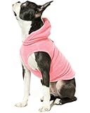 Gooby Every Day Fleece Cold Weather Dog Vest with Hoodie for Small Dogs, Pink, Small