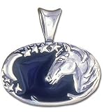 Solid Sterling Silver Horse Head and Sky Charm