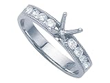 0.45 cts Round Diamonds Engagement Ring - 14kt White Gold LIFETIME WARRANTEE