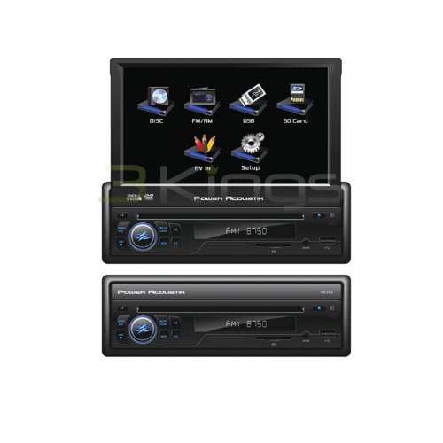 POWER ACOUSTIK PD-702 Single DIN Multimeadia Source with Motorized 7-Inch Flip Out LCD Touch Screen