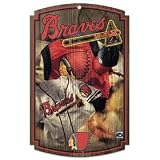 Atlanta Braves Wood Sign W/ Throwback Jersey