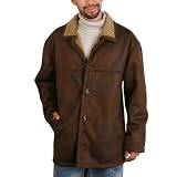 BGSD Men's Distressed Faux Shearling Car Coat