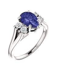 14K White Gold 9.00x6.00mm Pear Cut Tanzanite and Diamond Ring -- LIFETIME WARRANTY