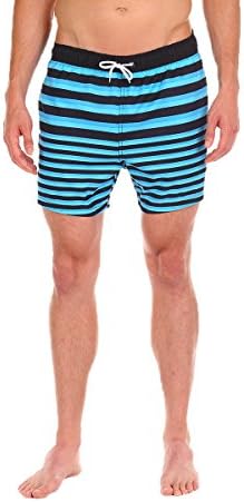 Men's Swim Short - The Point Breaks Striped Swim Trunk by Cabana Bro, Extra Large