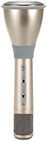 Hitosino Portable Karaoke Player Wireless Bluetooth Speaker KTV Handheld Microphone Singing Record Compatible with iOS Android System (Gold)