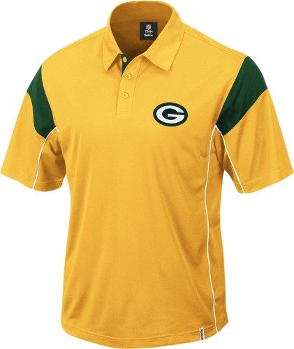 Green Bay Packers Reebok NFL Victory Yellow Polo Shirt