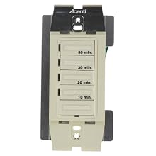 Leviton ACT60-LA, Acenti 20A/1000W 1-HP Four Preset 10-20-30-60 Minutes Electronic Incandescent and Inductive Timer, Single-Pole, Natural