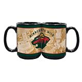 NHL Minnesota Wild 15-Ounce Black Nostalgic Mug (2 Pack)