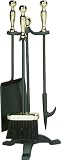 Outdoor Living : UniFlame 4 Pc. Finish: Polished Brass/black Fireset W/ Ball Handle