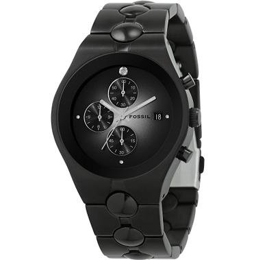 Fossil Men's Black IP Chronograph Black Dial Watch Model FS4157