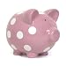 Child to Cherish Polka Dot Piggy Bank, Pink, Large