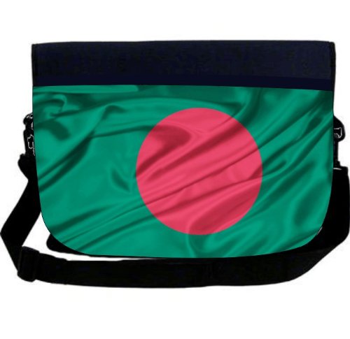 Bangledash Flag NEOPRENE Laptop Sleeve Bag Messenger Bag - Laptop Bag -Notebook Bag - for Macbook Pro, Aspire, Samsung, Acer, ASUS, Dell, HP, Lenovo, Sony, Toshiba Unisex - Ideal Gift for all occassions!